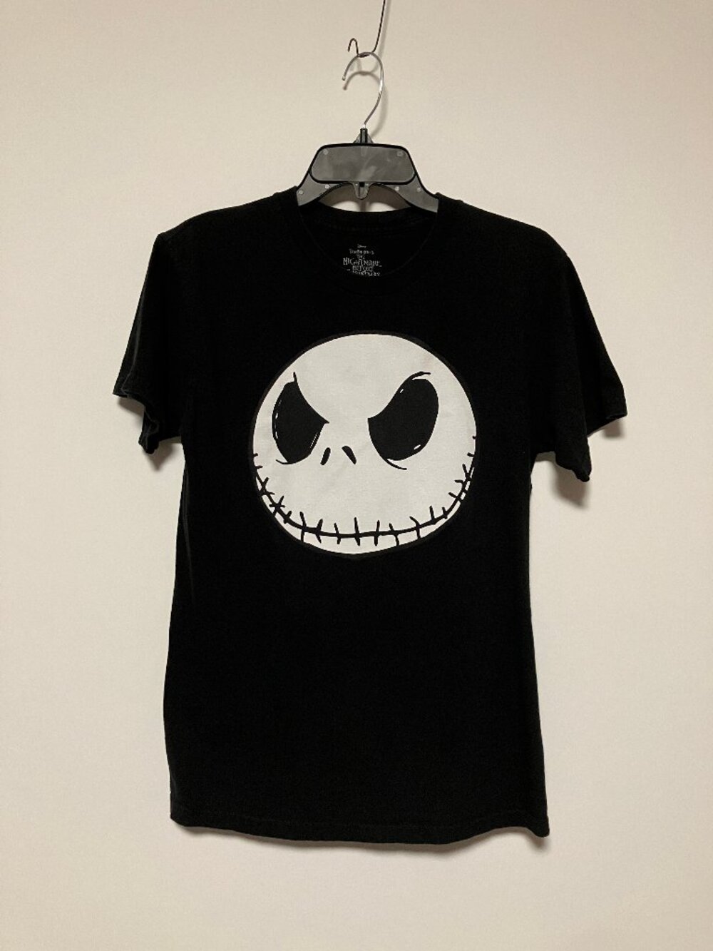 Disney Nightmare Before Christmas Jack Skellington Big Face Black T-Shirt Small